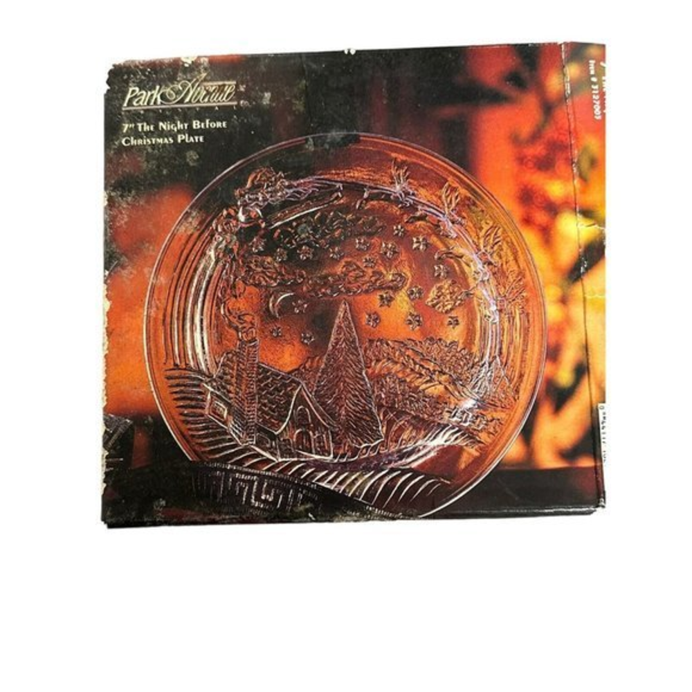 Vintage Park Avenue The Night Before Christmas 7" Crystal Christmas‎ Plate